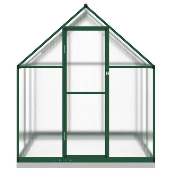 Serre de jardin aluminium et polycarbonate vert 169 x 169 x 202 cm - PANGIVO - Image 3