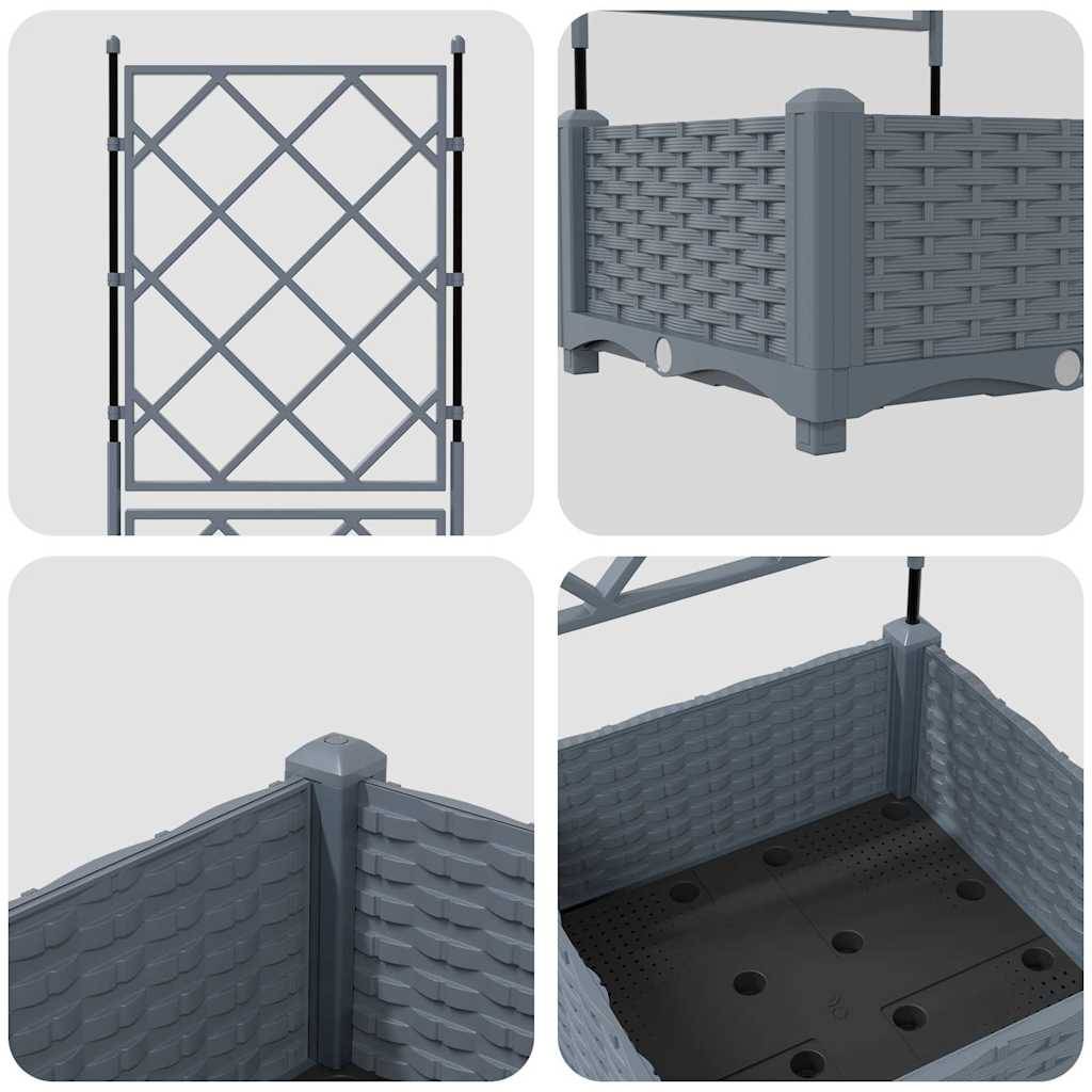 Prolenta Premium - Jardinière polypropylène gris 40 x 40 x 125,5 cm - Prolenta premium p335.2 - Image 8