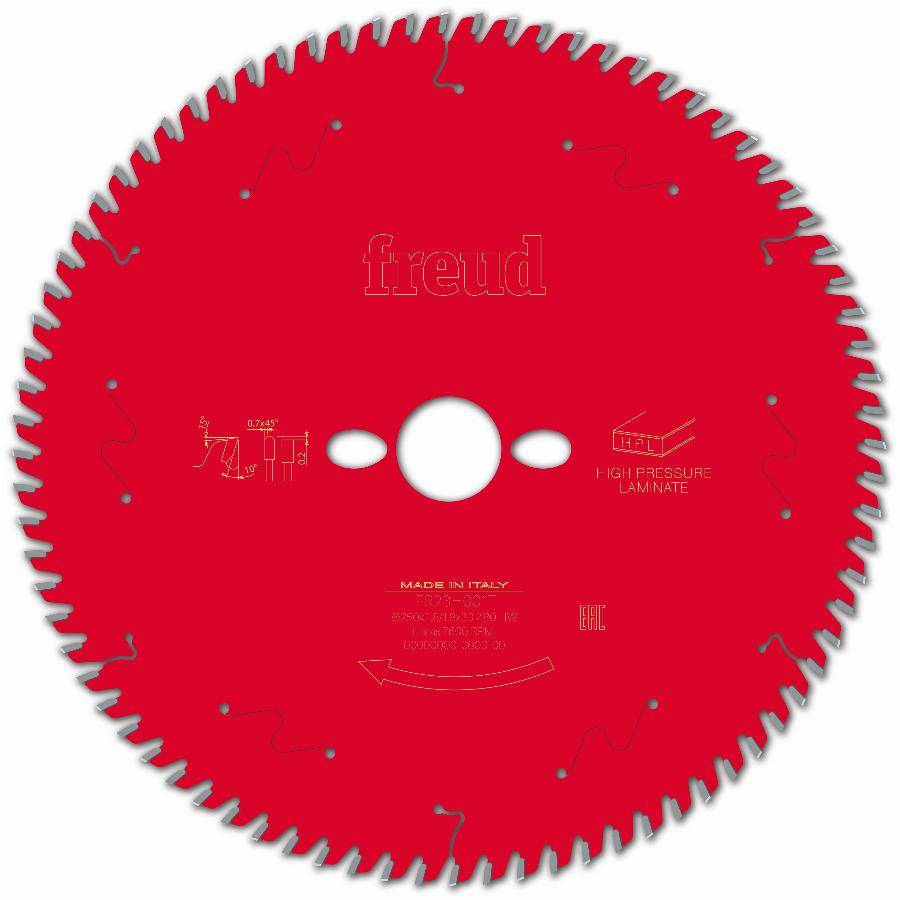 Lame pour scie circulaire portative FREUD - Ø250 2,8/1,8 AL30 Z80 TP 10° - F03FS09877 -FR23H001T - Image 1