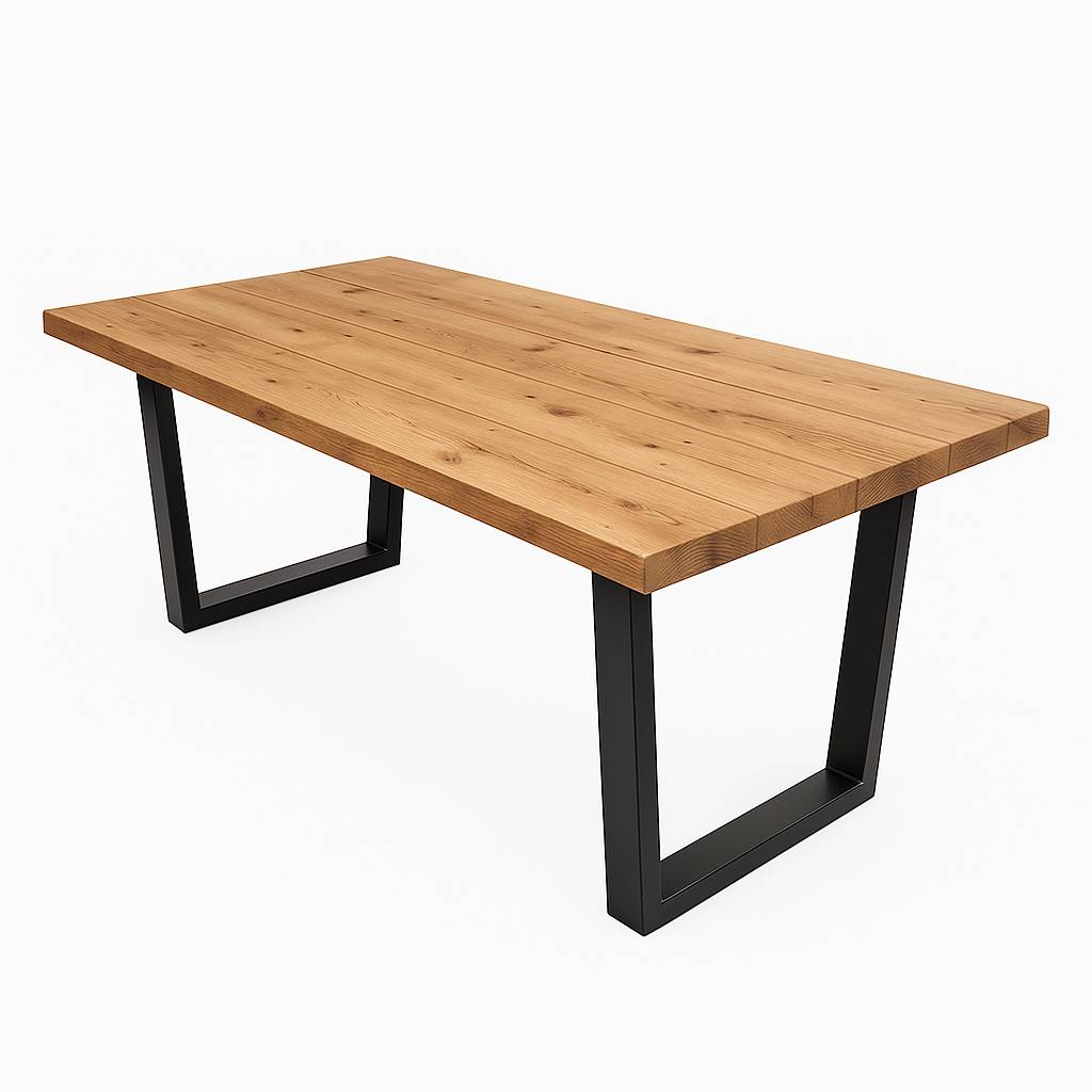 Table à manger rustique élégante et élancée - Noyer - 180 x 80 cm - Image 1