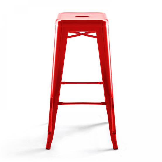Oviala - Tabouret de bar en métal brillant rouge Indus - Oviala - Image 2