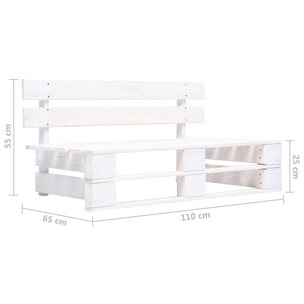 Vidaxl - Salon de jardin palette 6 pcs et coussins Pin imprégné de blanc vidaXL 3066931 - Image 3