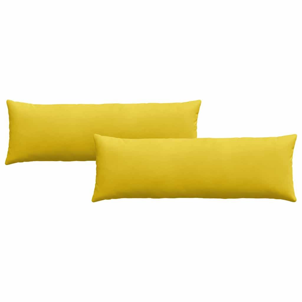 Coussins de Sol ou Canapé (x2) Velours Côtelé Housse Lavable Intérieur Jaune 120x40 cm – ComfortXL Outdoor Living - Image 2