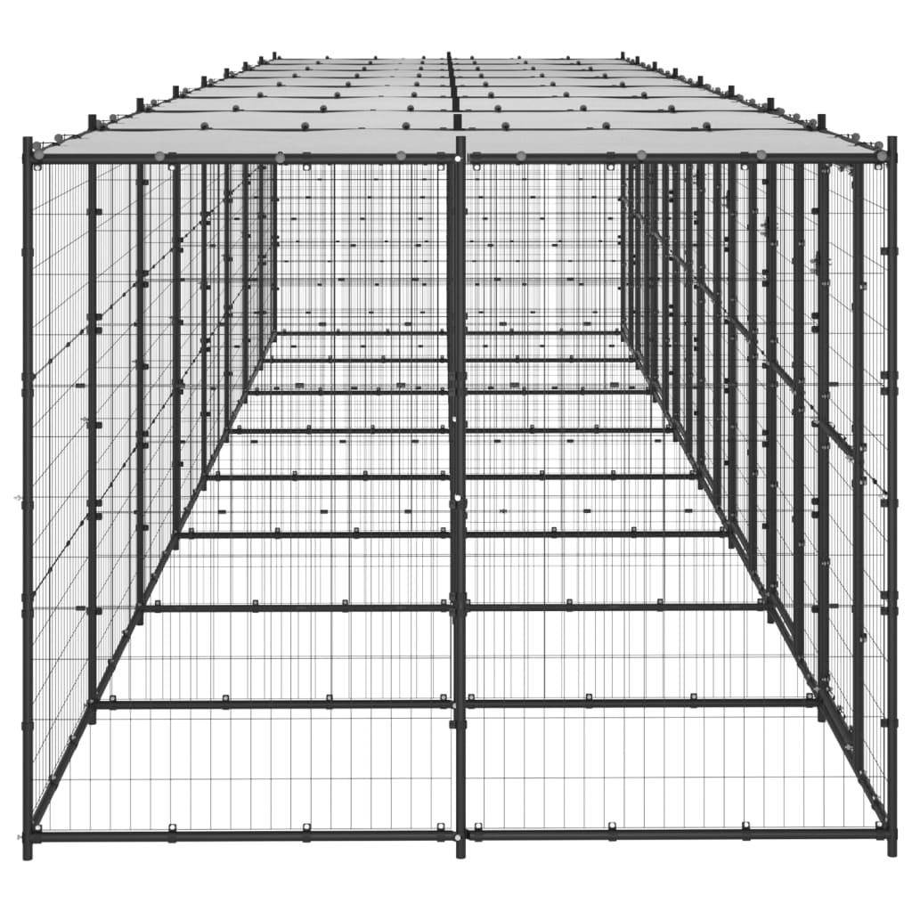 Helloshop26 - Chenil extérieur cage enclos parc animaux chien extérieur acier avec toit 19,36 m² - Image 4