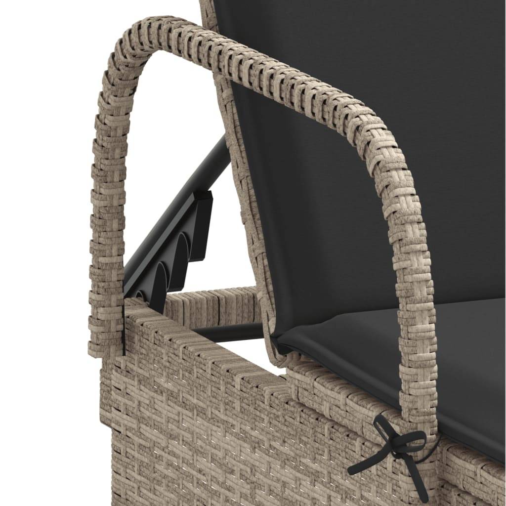 Lot 2 Lits Jardin Rotin Synthétique Gris Clair Matelas Foncés Piscine à Roues – ComfortXL Outdoor Living - Image 8