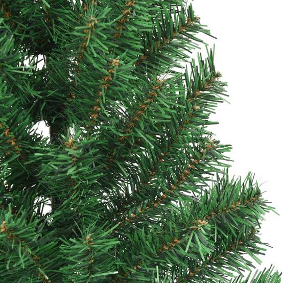 Sapin de Noël - Arbre de Noël artificiel moitié avec support vert 180 cm PVC - Image 6