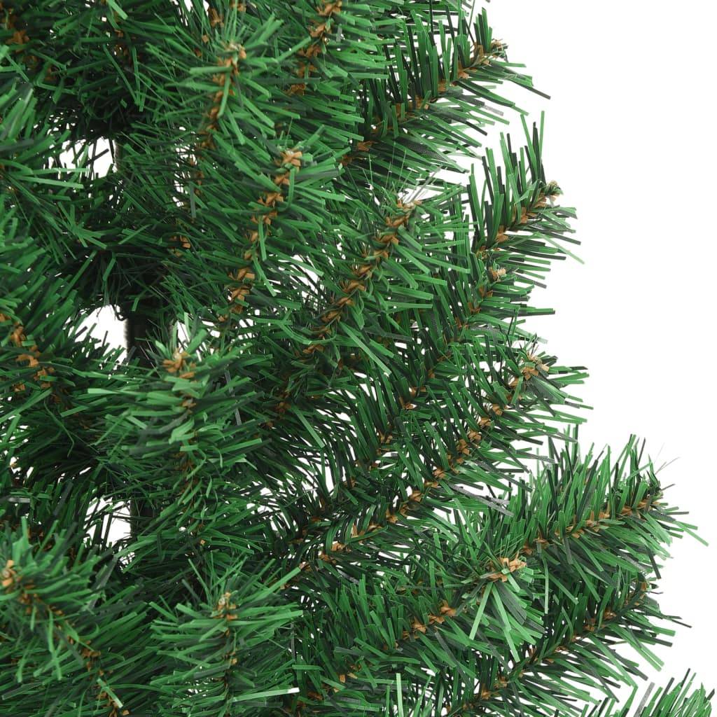 Sapin de Noël - Arbre de Noël artificiel moitié avec support vert 180 cm PVC - Image 6