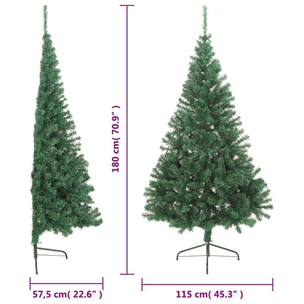 Sapin de Noël - Arbre de Noël artificiel moitié avec support vert 180 cm PVC - Image 8