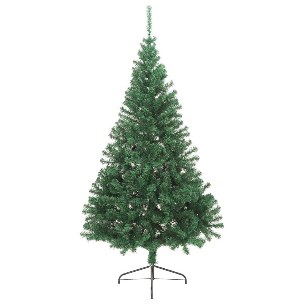 Sapin de Noël - Arbre de Noël artificiel moitié avec support vert 180 cm PVC - Image 1
