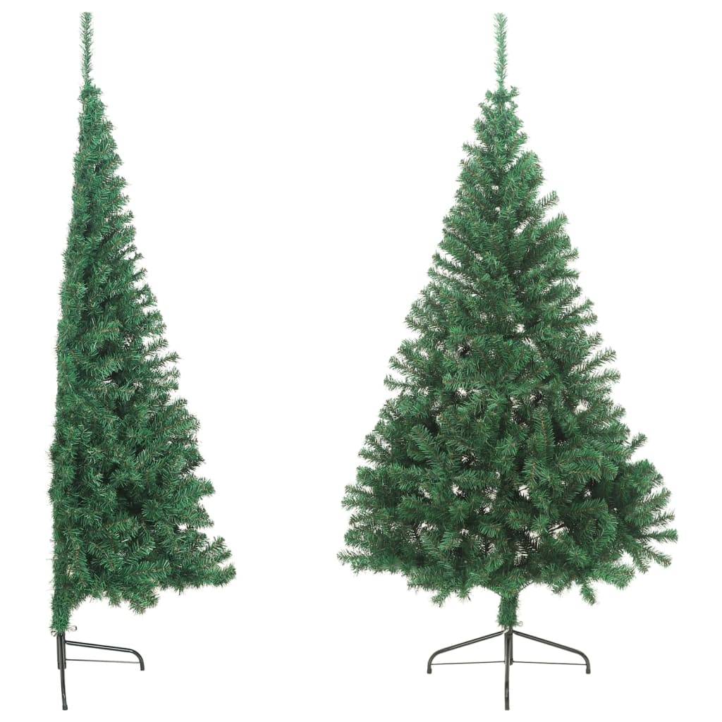 Sapin de Noël - Arbre de Noël artificiel moitié avec support vert 180 cm PVC - Image 3