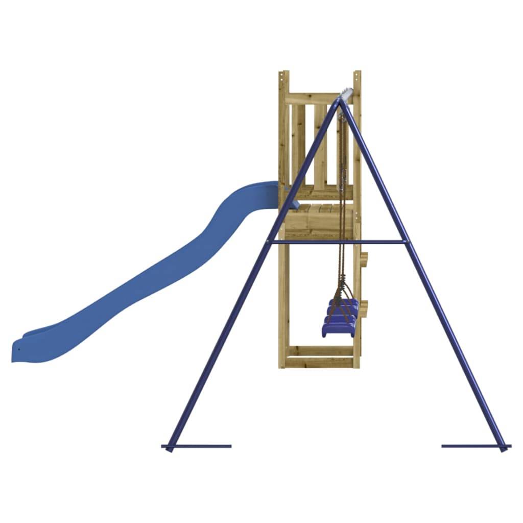 Helloshop26 - Aire de jeux d'extérieur balançoires toboggan portiques robuste jeux jardin 308 x 321 x 169 cm bois de pin imprégné - Image 4