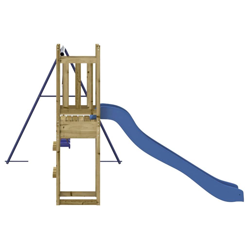 Helloshop26 - Aire de jeux d'extérieur balançoires toboggan portiques robuste jeux jardin 308 x 321 x 169 cm bois de pin imprégné - Image 5
