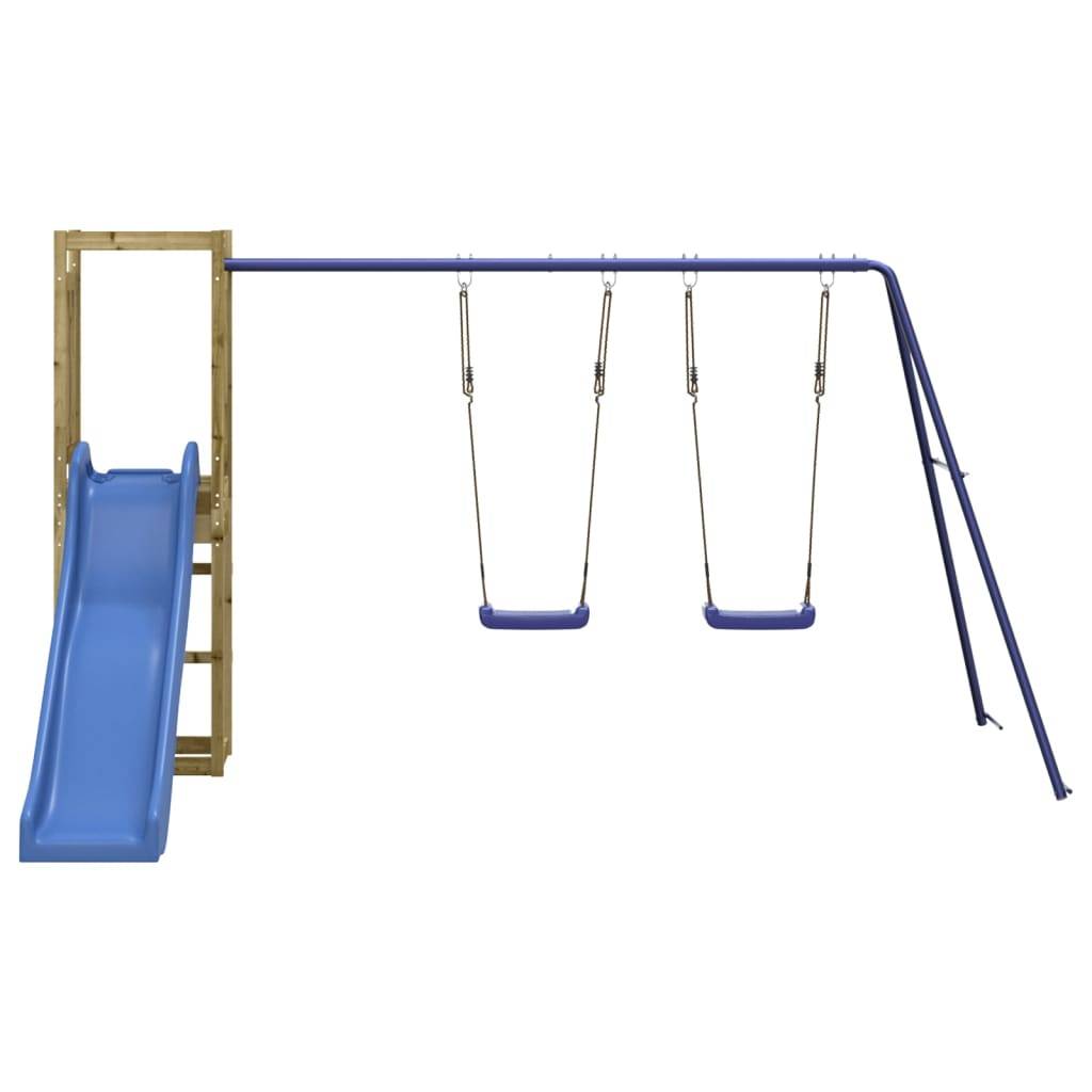 Helloshop26 - Aire de jeux d'extérieur balançoires toboggan portiques robuste jeux jardin 308 x 321 x 169 cm bois de pin imprégné - Image 3