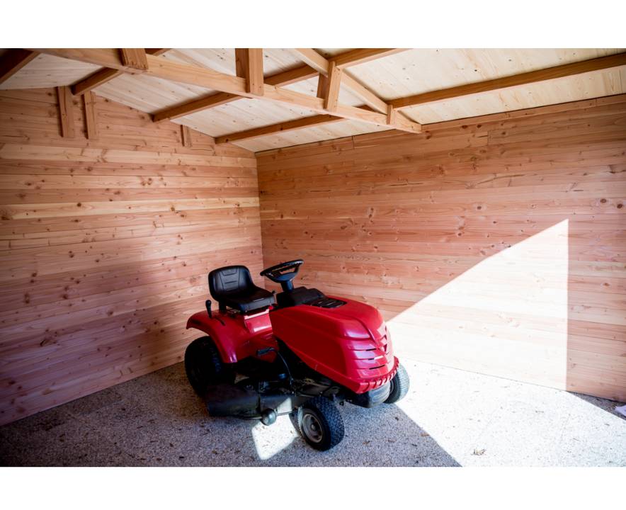 Habrita - Abri DOMMAR Douglas madriers 28 mm - 15,28 m² - sans plancher - toit double pente Habrita - Image 3