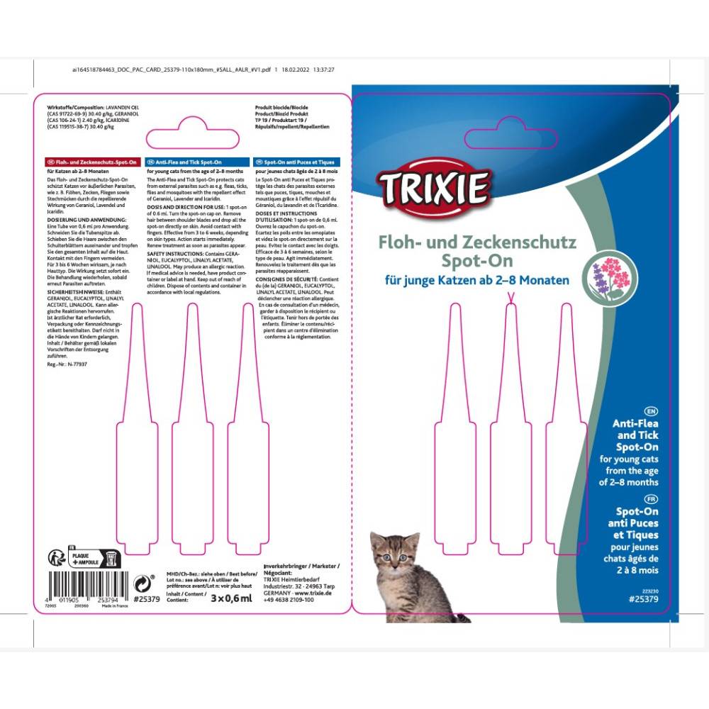 Trixie - Protection anti-tiques et puces, Spot-On, pour chatons de 2 à 8 mois - Image 3