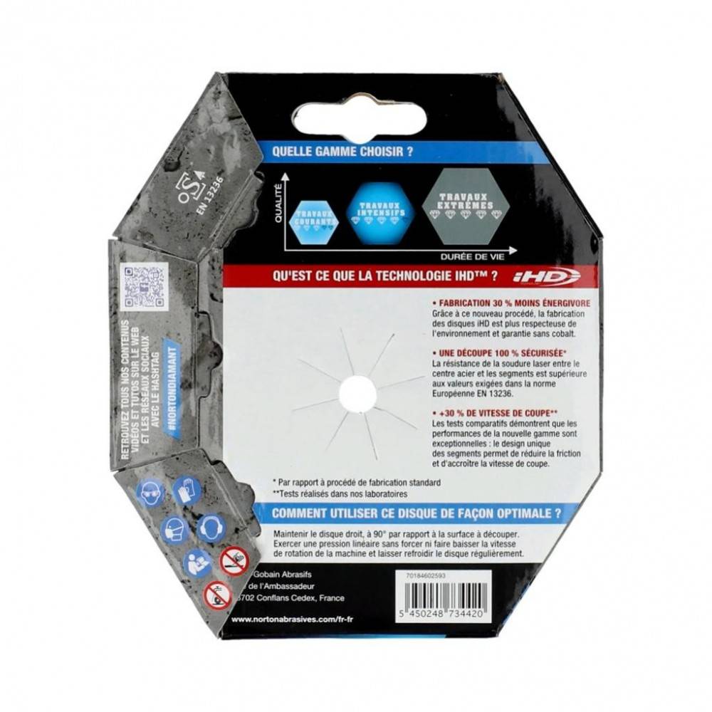 Norton - Disque diamant intensif segmenté pour matériaux de construction NORTON,Diam115mm - Image 6