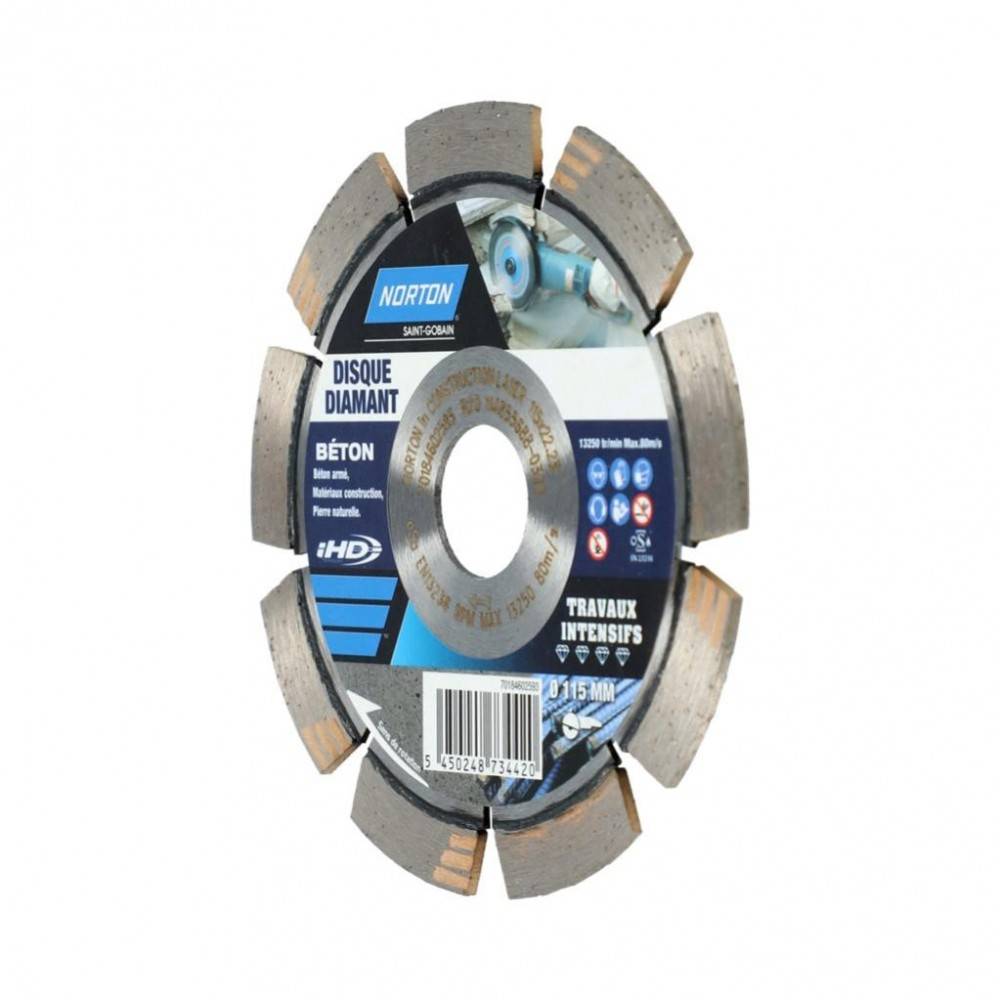 Norton - Disque diamant intensif segmenté pour matériaux de construction NORTON,Diam115mm - Image 2