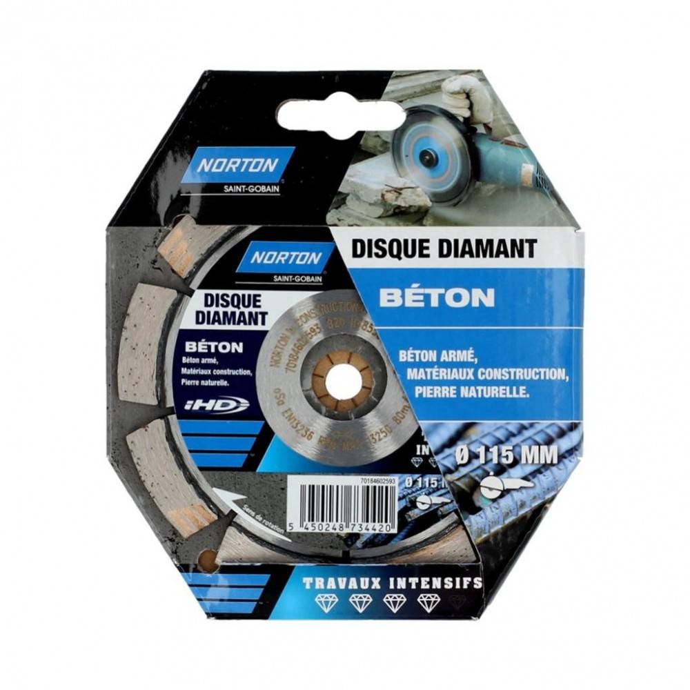 Norton - Disque diamant intensif segmenté pour matériaux de construction NORTON,Diam115mm - Image 4