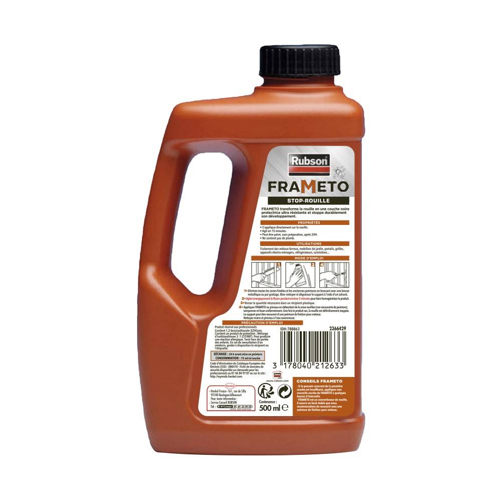 Rubson - Frameto Antirouille 500ml Convertisseur De Rouille Puissant - Rubson - Image 2