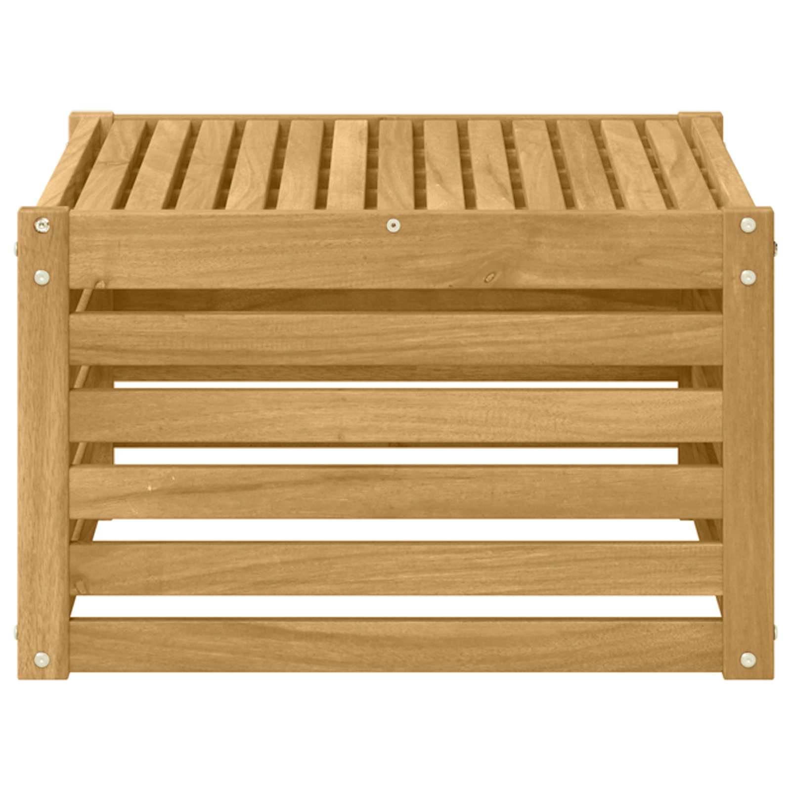 Vidaxl - Table de jardin Bois d'Acacia Massif Blanc 59 x 59 x 37 cm vidaXL 901487 - Image 4