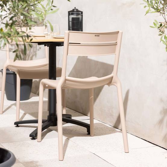 Oviala - Chaise beige de terrasse en plastique Paname - Oviala - Image 3