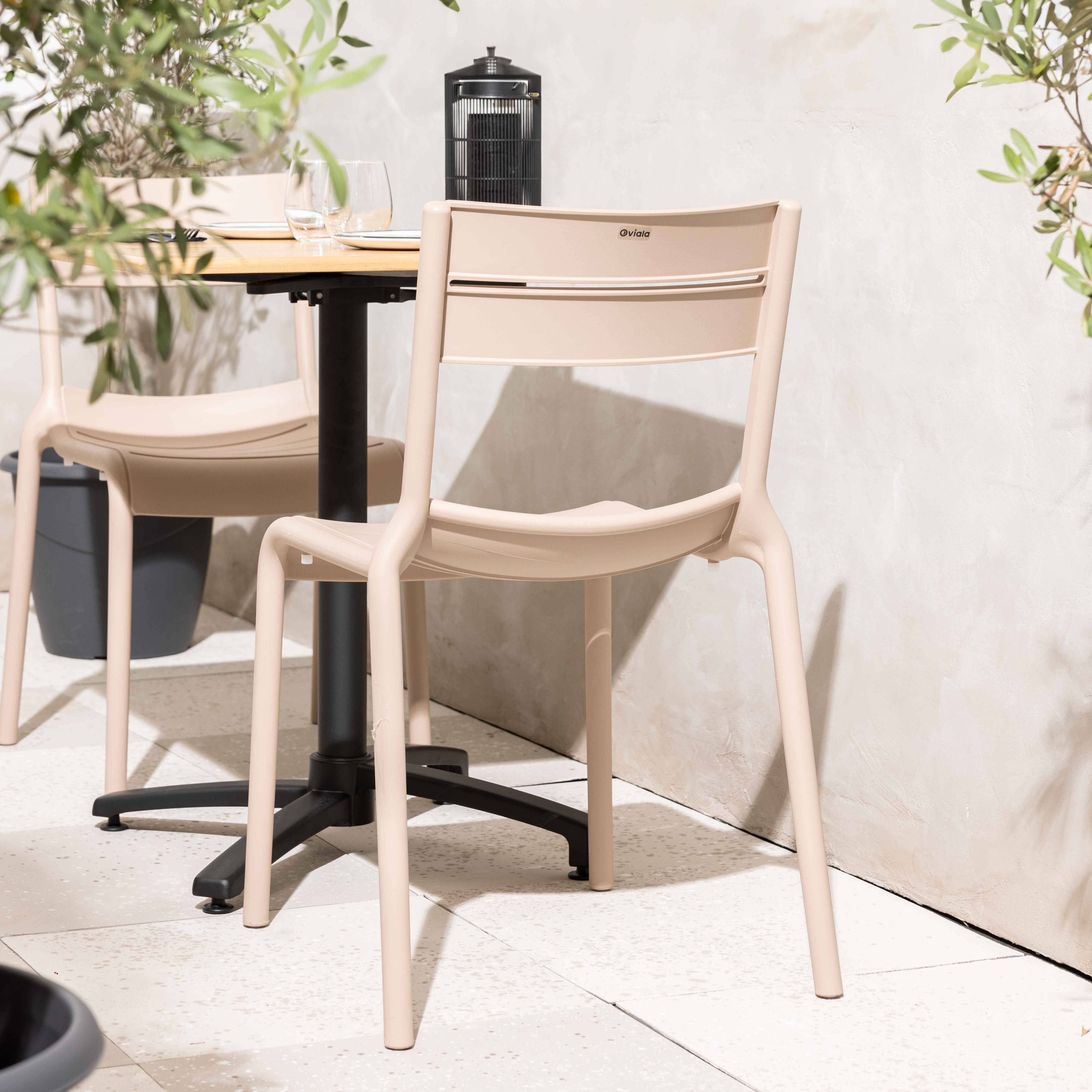 Oviala - Chaise beige de terrasse en plastique Paname - Oviala - Image 3