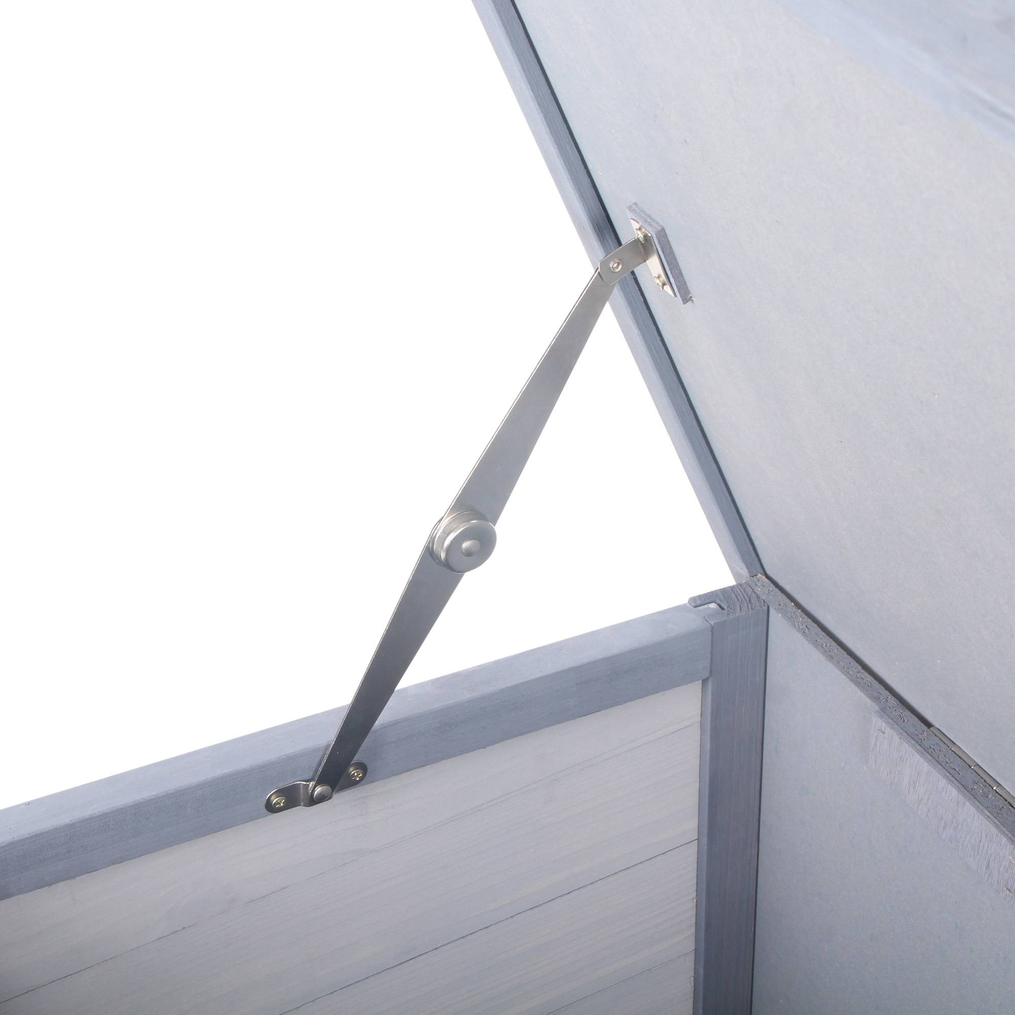 Clapier sur pied avec toit bitumé ouvrant 2 portes verrouillables dim. 112L x 50l x 54H cm gris et noir - Image 10