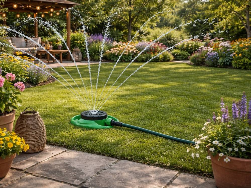 Arroseur de jardin à 9 fonctions, pivotant à 360°, pour l'arrosage du jardin, modèle DIVODV - Image 5