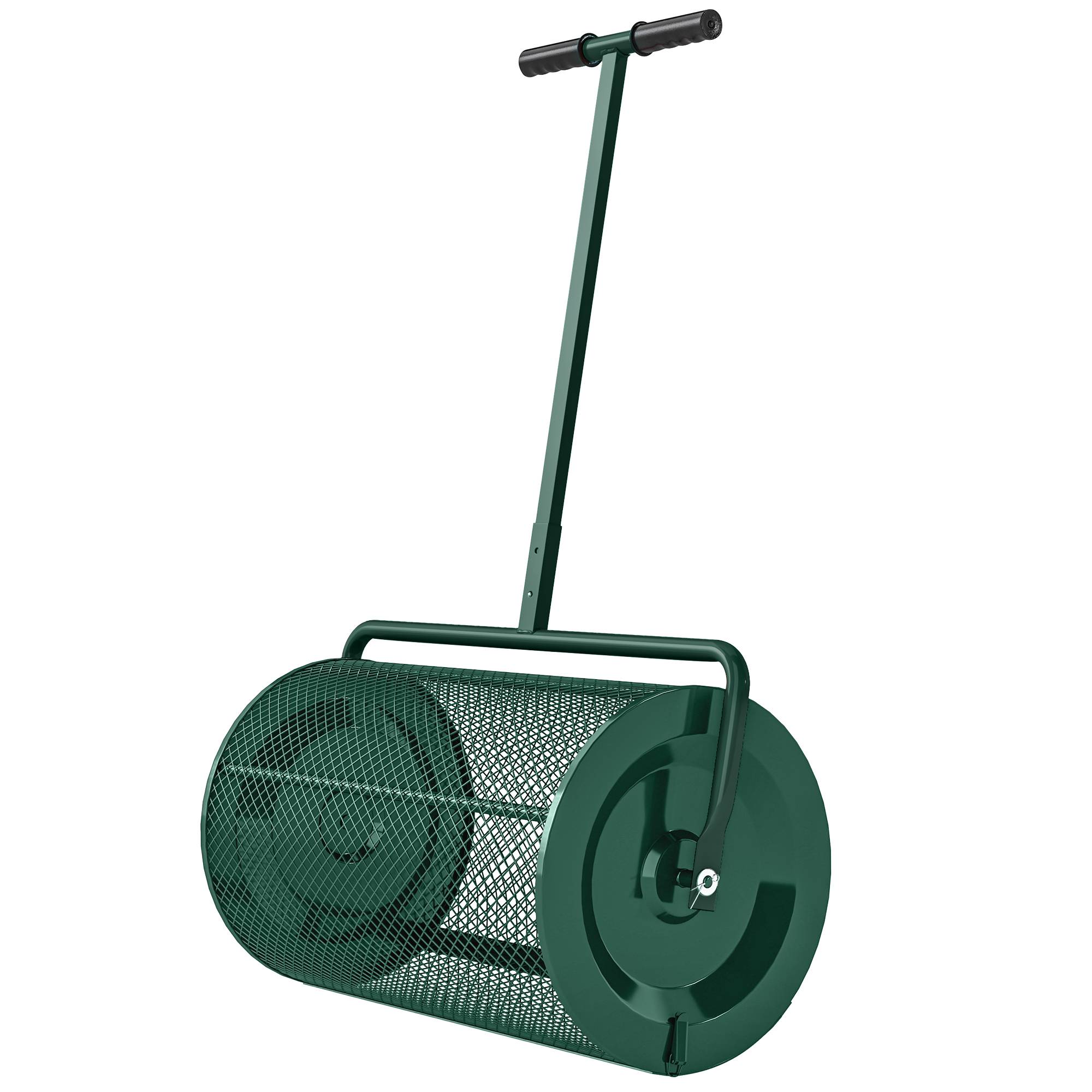 ComfortXL - Épandeur compost métal vert 75 L tambour 61 x 40 cm jardin pelouse poignée réglable distribution uniforme - Image 2
