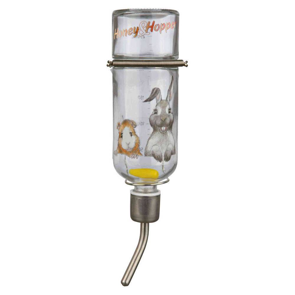 Biberon en verre,  Honey & Hopper. 250 ml.  pour rongeur. chinchillas, lapins. - Image 1
