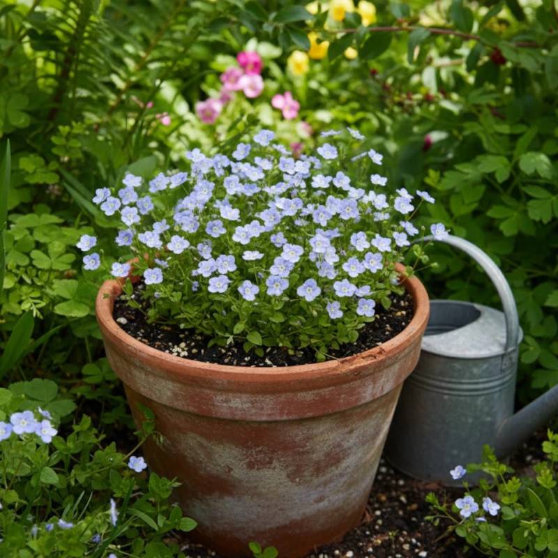 Véronique des ruisseaux beccabunga à fleurs Bleue/ - feuillage Persistant - Godet - 5/20 cm - Image 3