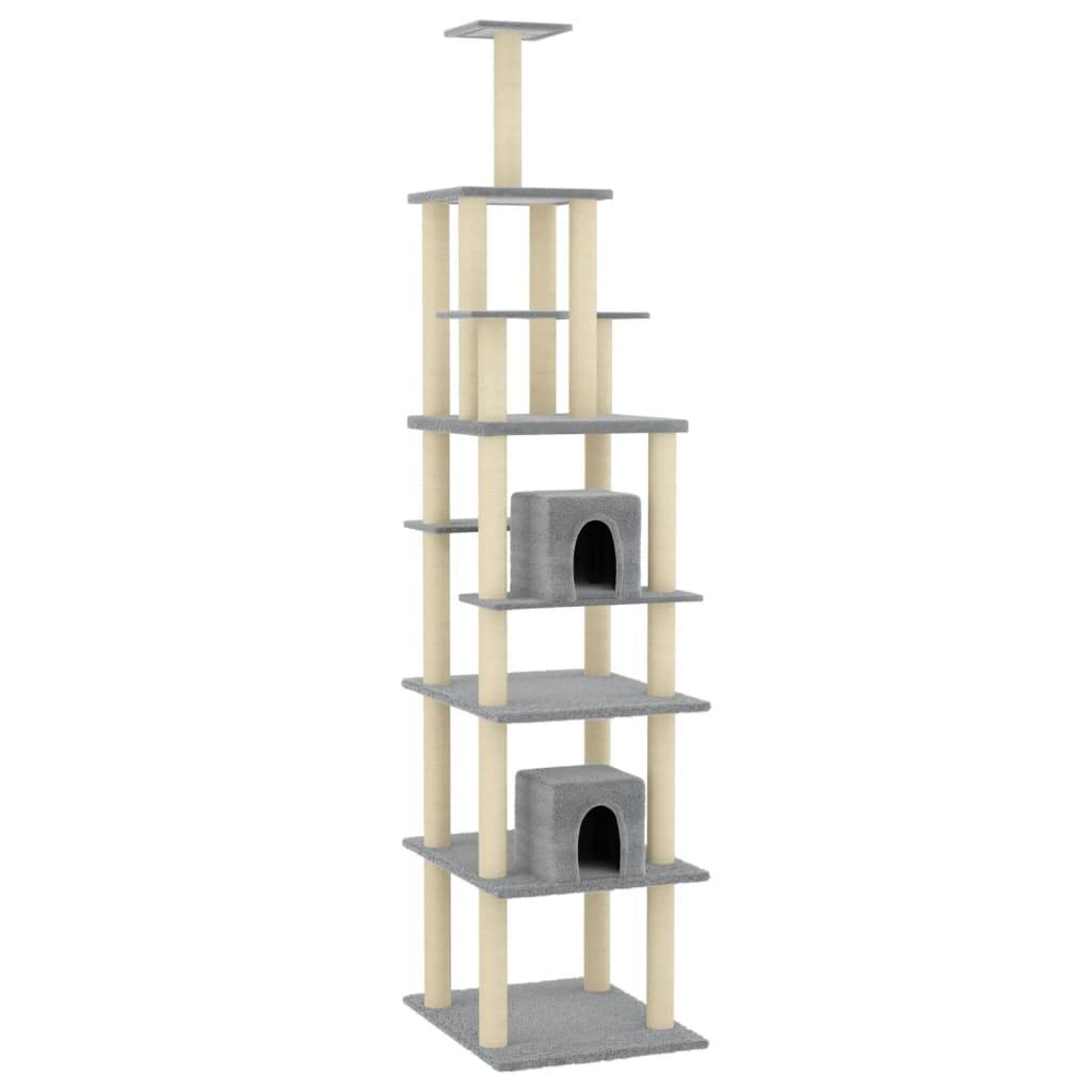 Vidaxl - Arbre à chat avec griffoirs en sisal Gris clair 216 cm vidaXL 171528 - Image 2