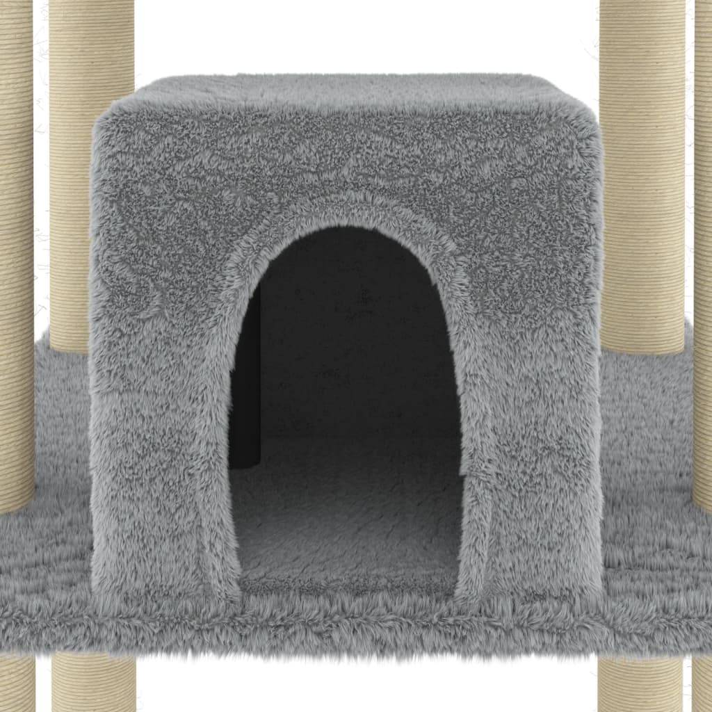 Vidaxl - Arbre à chat avec griffoirs en sisal Gris clair 216 cm vidaXL 171528 - Image 4