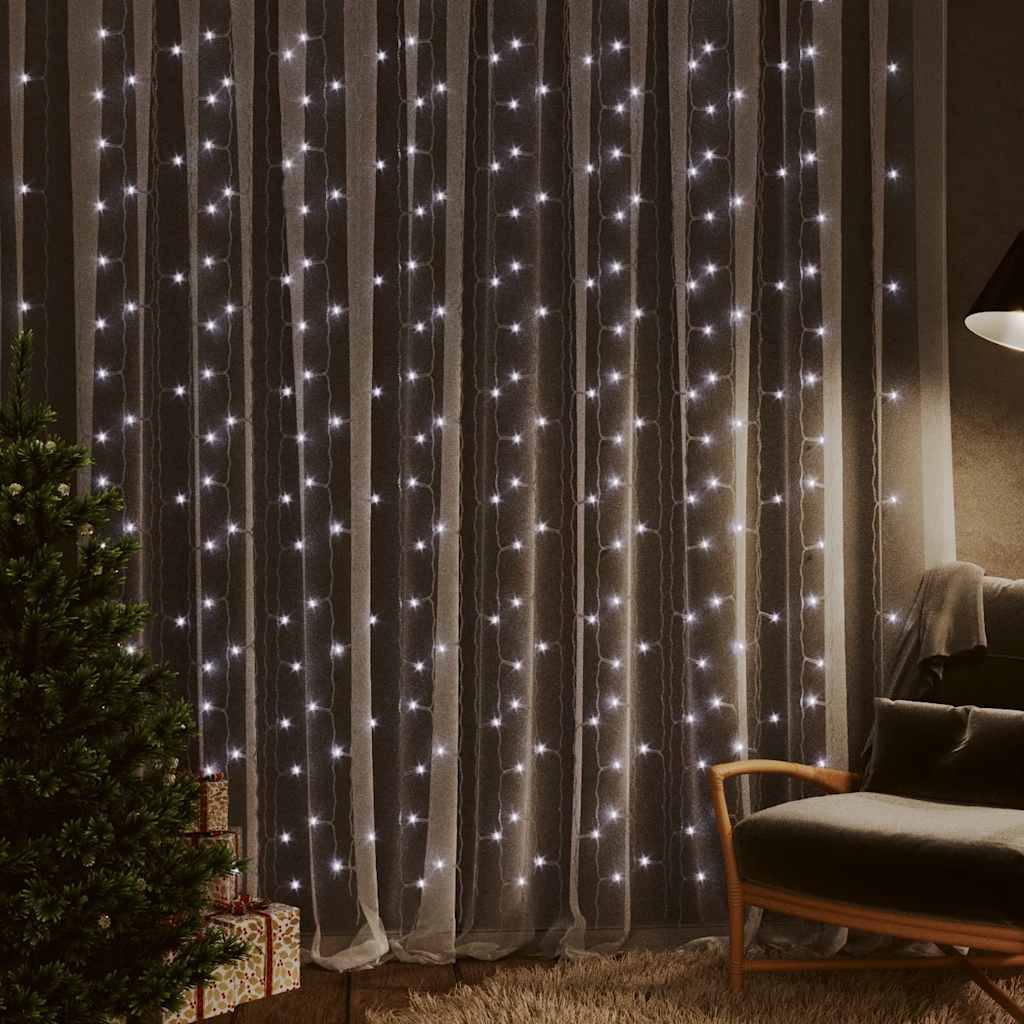 Rideau Lumineux LED 300 LED Décoration Murale 3x3m Blanc Froid – ComfortXL Outdoor Living - Image 1