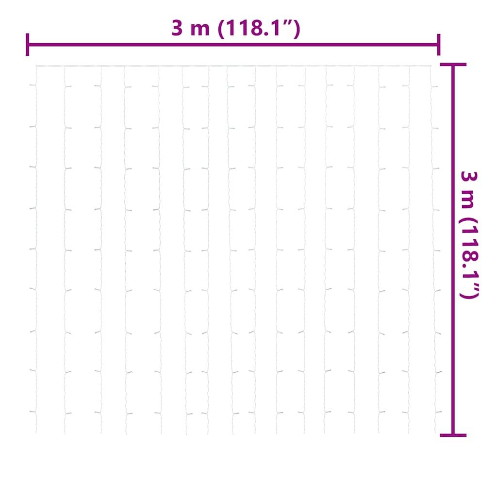 Rideau Lumineux LED 300 LED Décoration Murale 3x3m Blanc Froid – ComfortXL Outdoor Living - Image 4