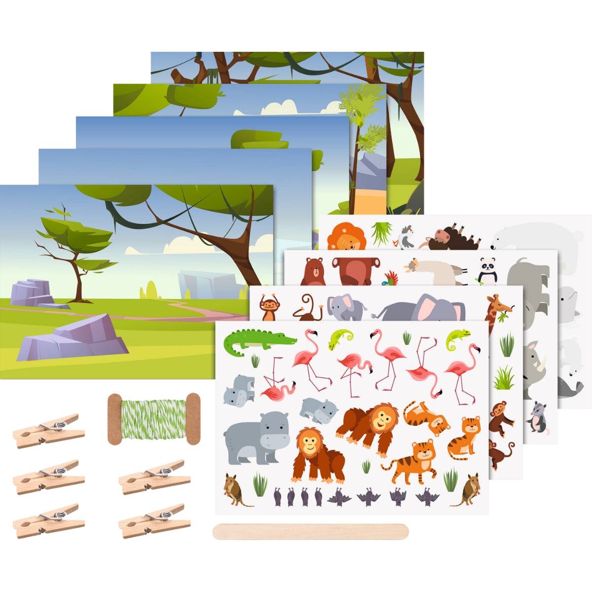 Autre - Kit de Cartes Transferts - Animaux du Zoo - Mes Courses En Vrac - Image 2