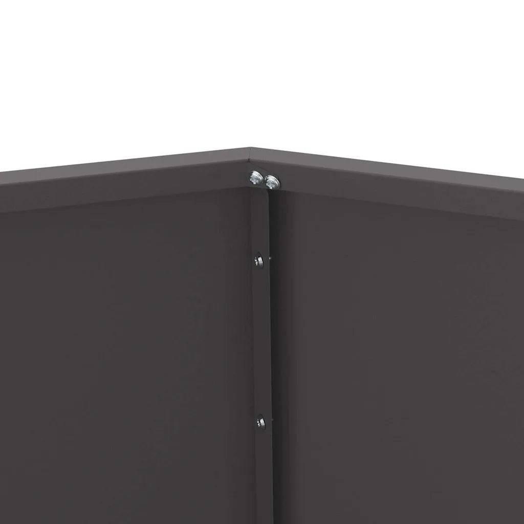 Jardinière rectangulaire extérieure 75 x 75 x 60 cm design élégant pratique en acier noir - Image 4
