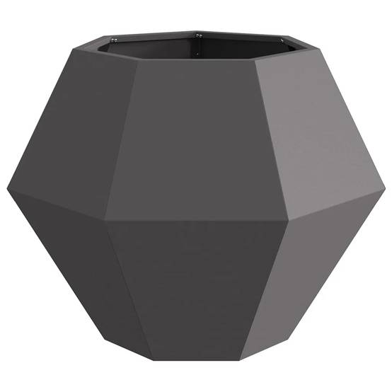 Jardinière rectangulaire extérieure 75 x 75 x 60 cm design élégant pratique en acier noir - Image 2