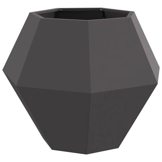 Jardinière rectangulaire extérieure 75 x 75 x 60 cm design élégant pratique en acier noir - Image 1