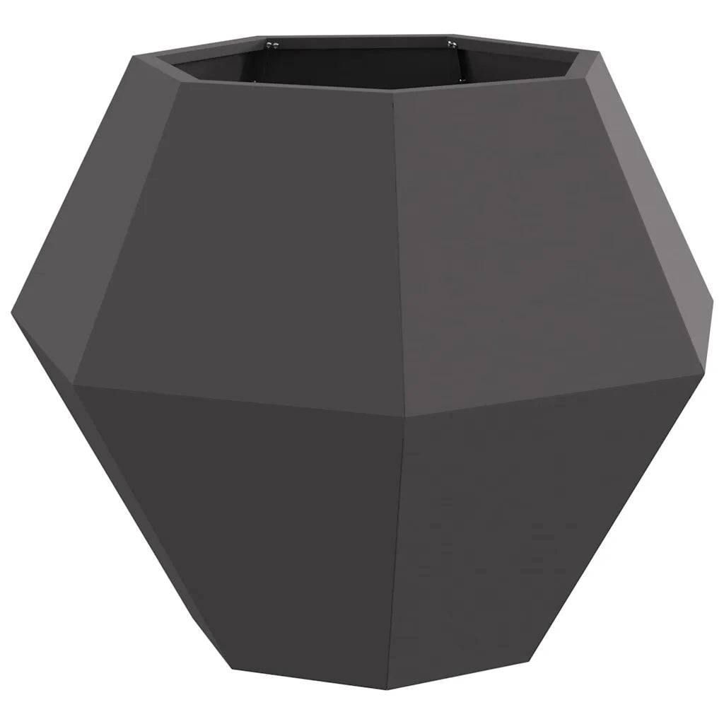 Jardinière rectangulaire extérieure 75 x 75 x 60 cm design élégant pratique en acier noir - Image 1