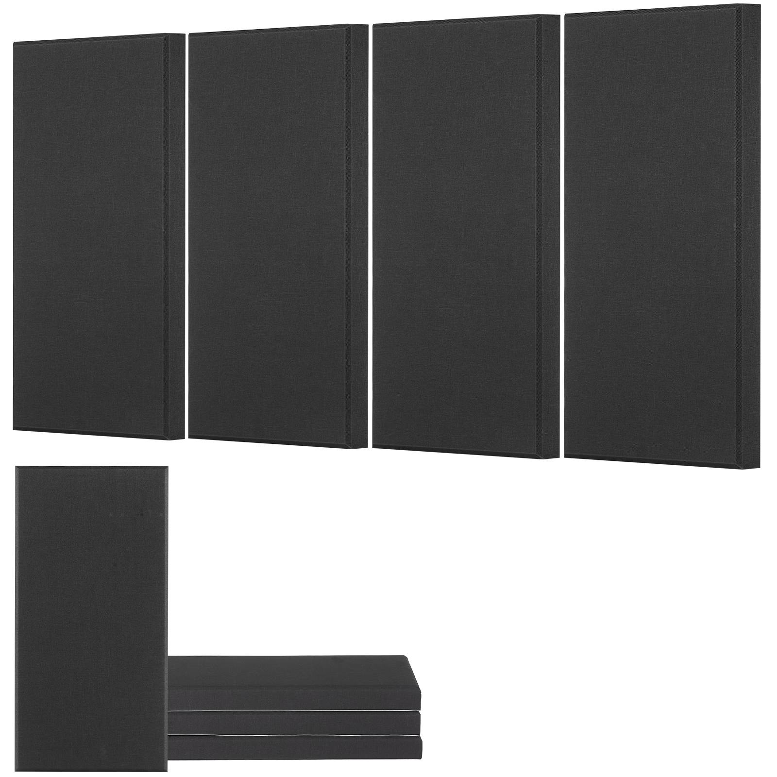 Vevor - VEVOR Panneaux Acoustiques Muraux Autocollants, Lot de 4, Fibre de verre 60x30x5 cm, NRC 0,95, Pose sans perçage, Noir. - Image 1