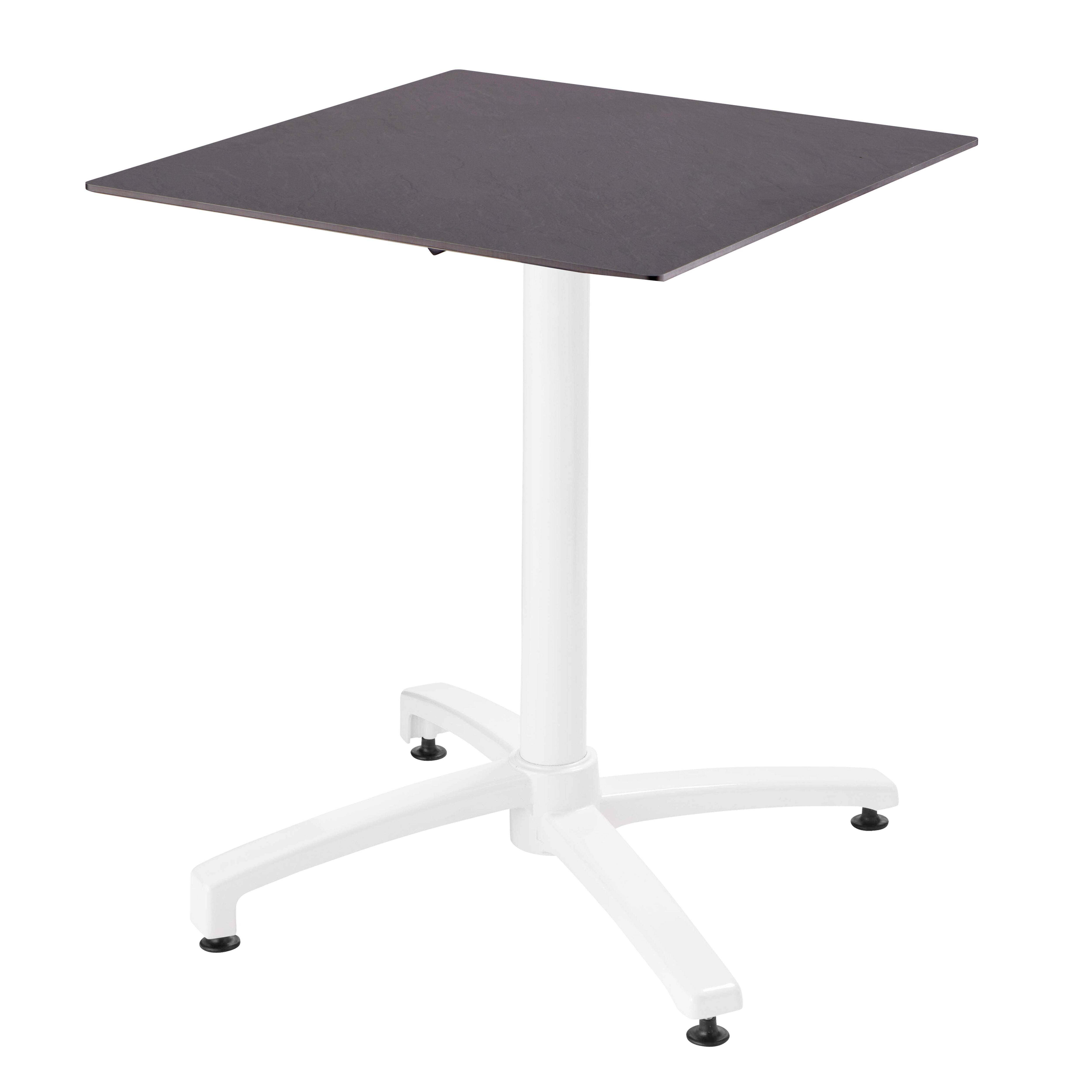 Oviala - Ensemble table 60 cm ardoise et 4 chaises en métal gris - Oviala - Image 2