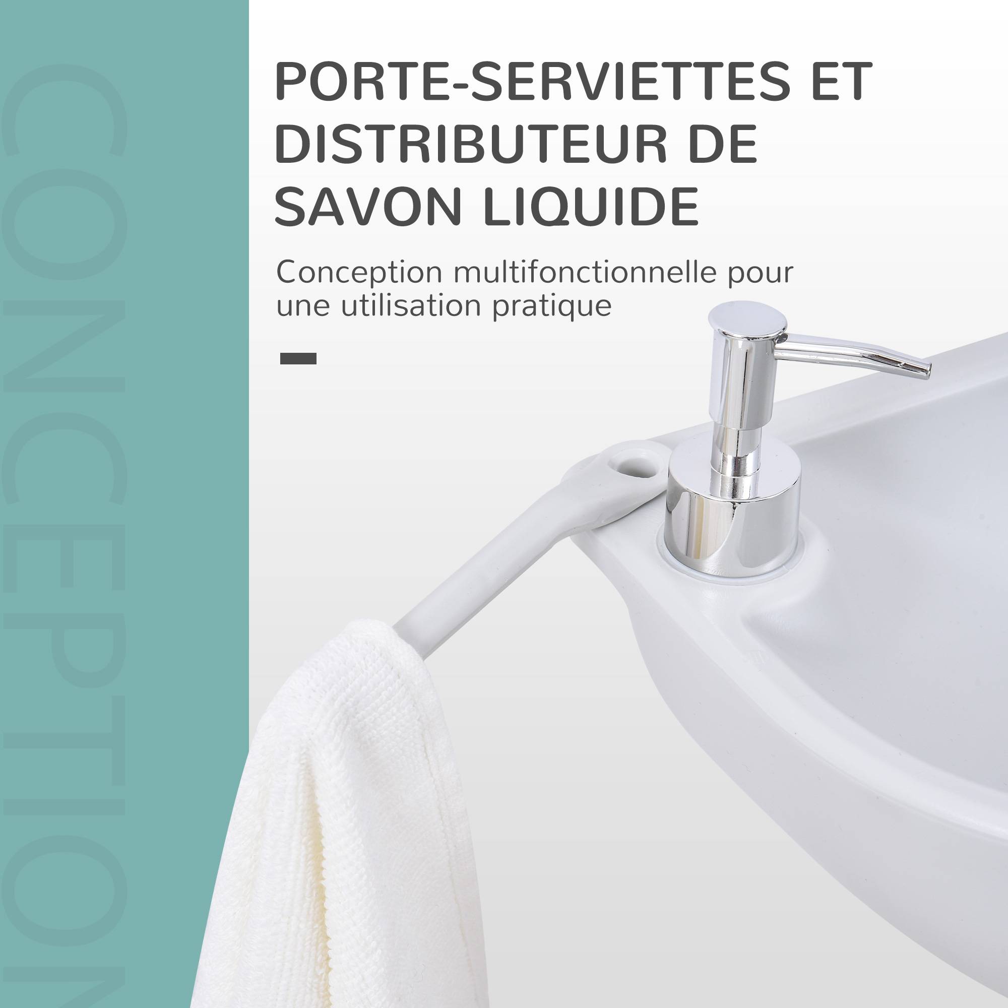 Évier de camping plastique HDPE gris 51 x 34 x 103 cm - PANGIVO - Image 9