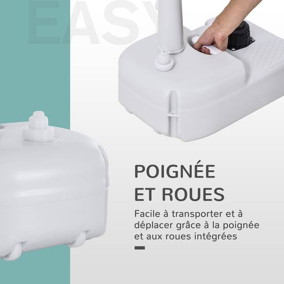 Évier de camping plastique HDPE gris 51 x 34 x 103 cm - PANGIVO - Image 8
