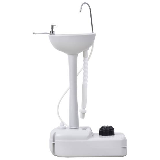 Évier de camping plastique HDPE gris 51 x 34 x 103 cm - PANGIVO - Image 2