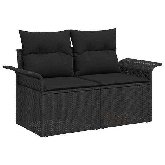 Salon de jardin 6 places polyrotin avec rangement et table à hauteur réglable pour extérieur Noir – ComfortXL Outdoor Living - Image 7