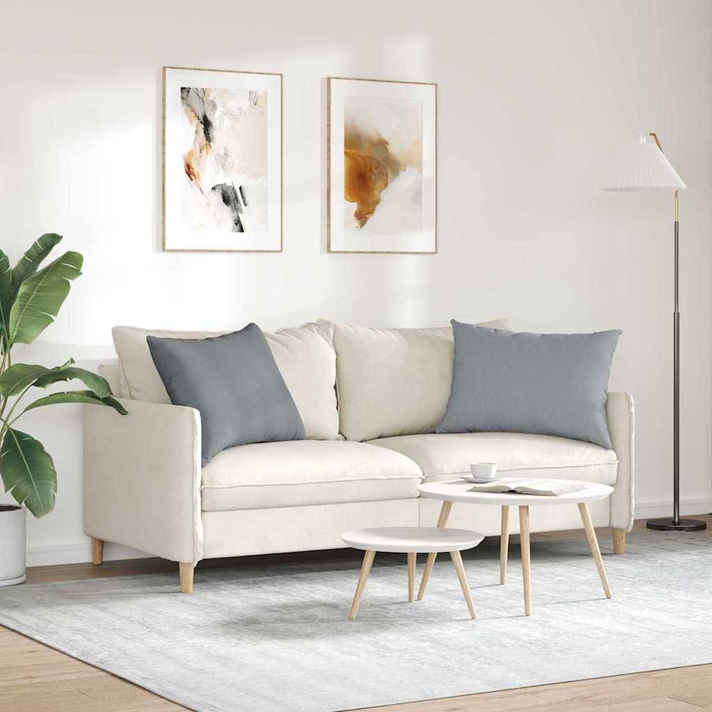 Coussins de Canapé en Tissu Lot de 2 Déhoussables pour Salon Intérieur Gris Clair 70x50 cm – ComfortXL Outdoor Living - Image 4