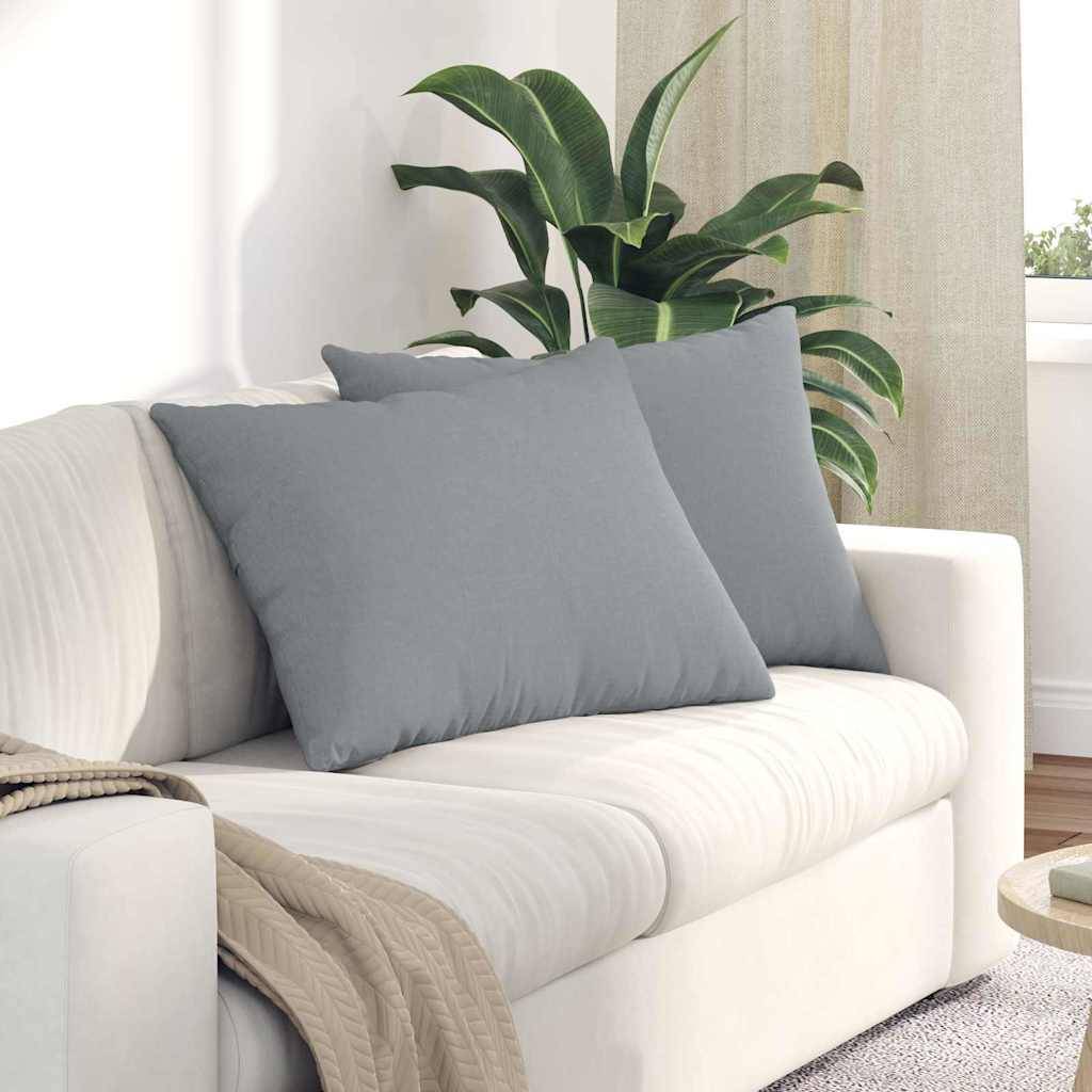 Coussins de Canapé en Tissu Lot de 2 Déhoussables pour Salon Intérieur Gris Clair 70x50 cm – ComfortXL Outdoor Living - Image 1