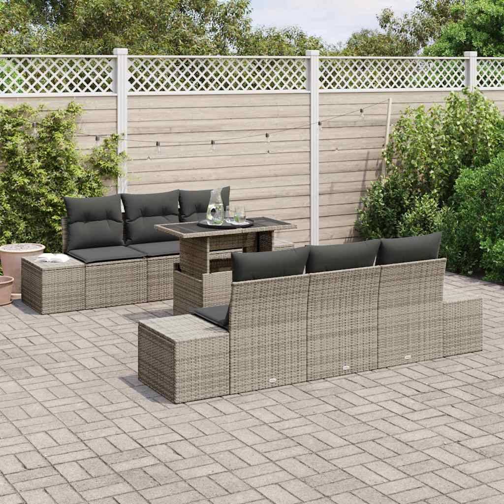 ComfortXL - Canapé Extérieur Gris avec Table Relevable et Rangement Intégré 7 pcs – ComfortXL Outdoor Living - Image 3