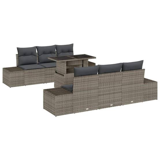 ComfortXL - Canapé Extérieur Gris avec Table Relevable et Rangement Intégré 7 pcs – ComfortXL Outdoor Living - Image 2